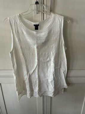 Ann Taylor Sleeveless Knit Tank Top - White